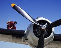 Aviation Photography Preflighting the C-54 photograph Brian Matz