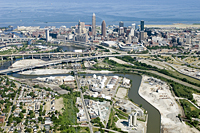 Cleveland Skyline and Cuyahoga River
