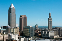 Cleveland Skyline - low aerial