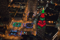 Terminal Tower and Public Square at Christmas
